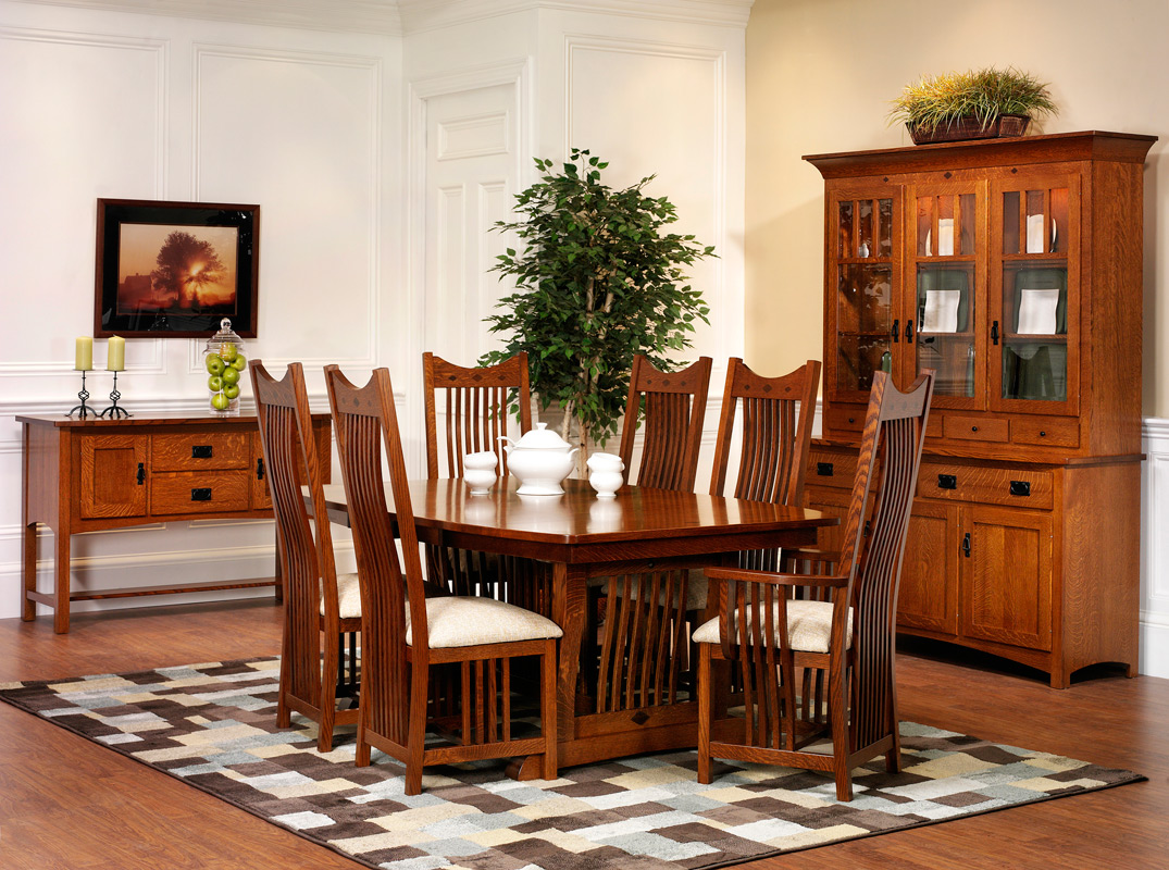 New Classic Mission Dining Room Amish, Mission Style Oak Dining Room Set
